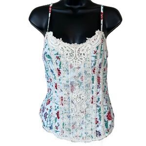 Free People Zip Back Floral and Lace Corset Top